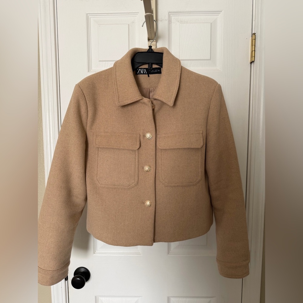Zara Women's Tan Wool Blend Jacket